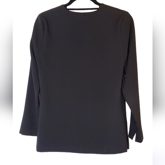 Zara Size Small Black Tunic Blouse with Faux Front Pockets - Picture 2 of 4